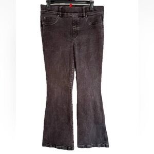 Spanx Women's Flare Denim Jeans Black Pull On Stretch Sz L